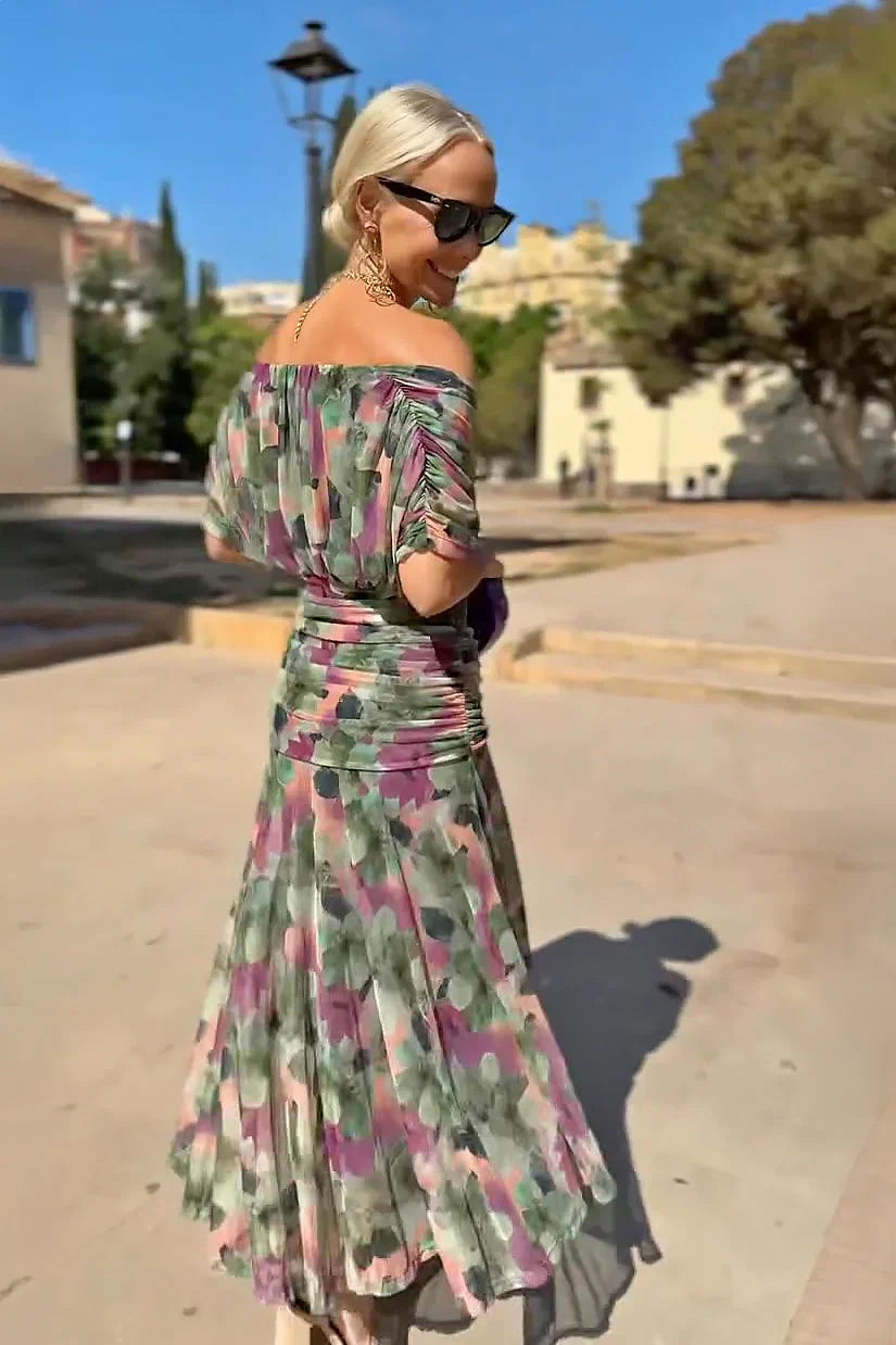 Louise | Elegancka sukienka maxi na przyjęcie z dekoltem w serek